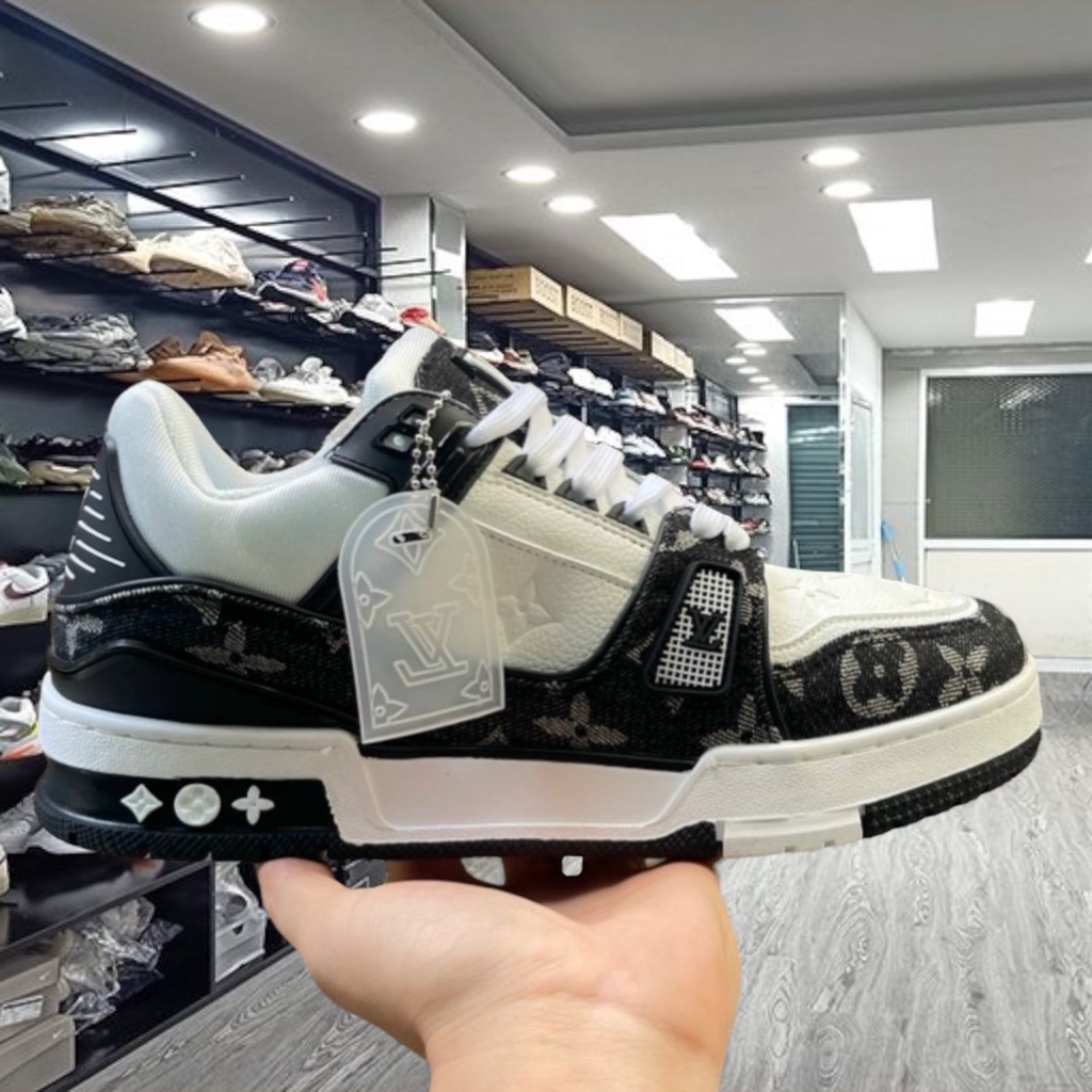Giày Thể Thao LV Trainer White Black White Đen Trắng Cực Phong Cách Cho Cả Nam Và Nữ  Full bill box 1.1 - Yabi_boutique