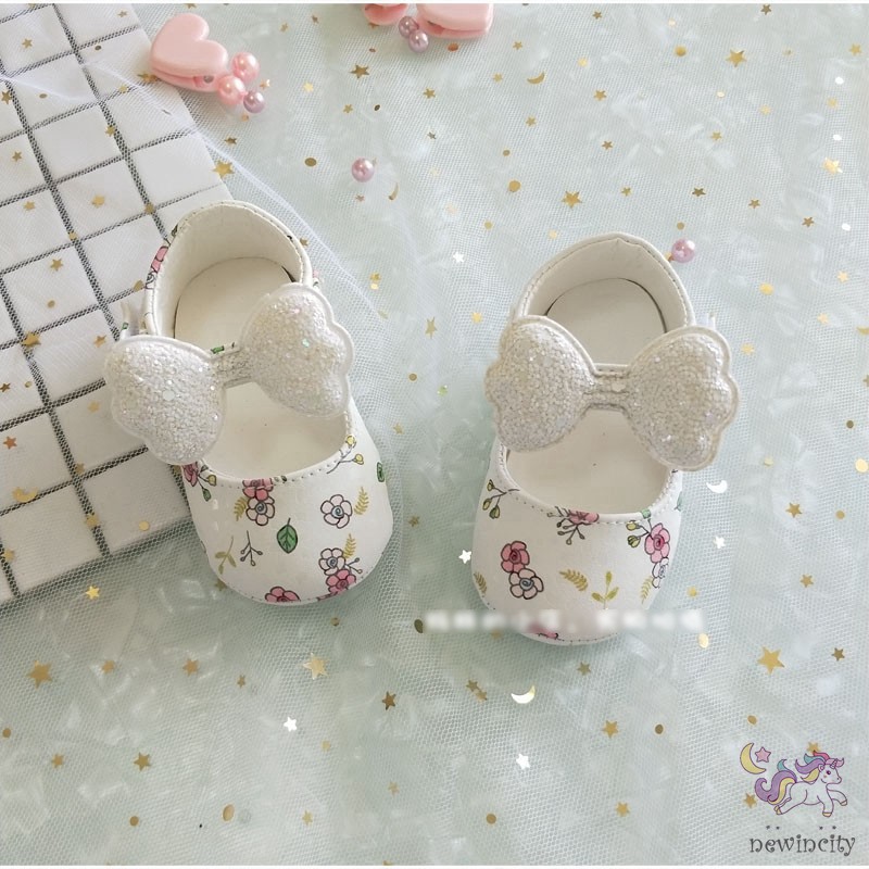 Giày Búp Bê Phối Nơ Xinh Xắn Cho Bé Gái Tập Đi