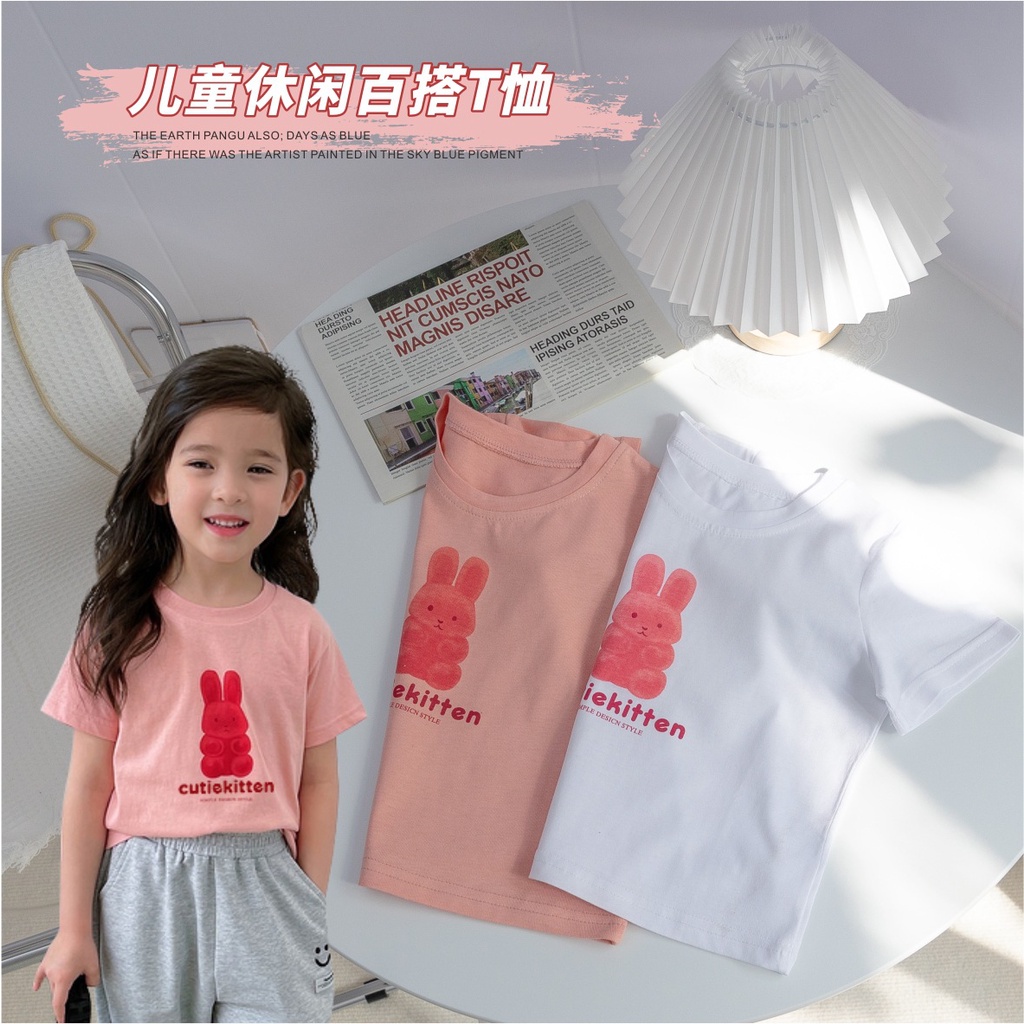 Áo Thun Bé Gái - Áo Phông Ngắn Tay Bé Gái Phong Cách Hàn Quốc