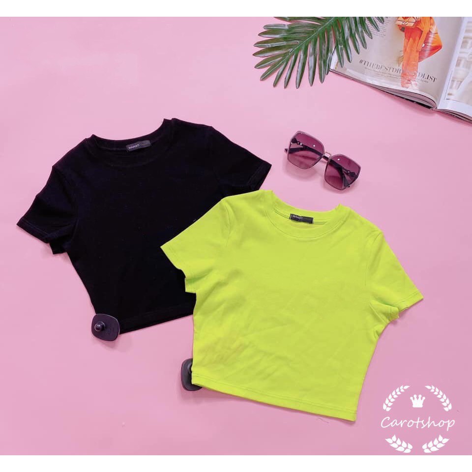 Áo croptop trơn thun bozip