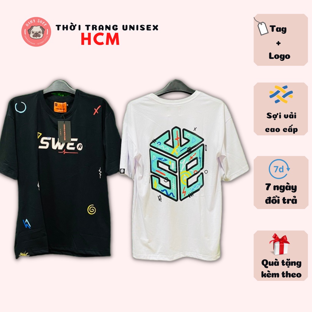 Áo thun SWE 90'S Tee unisex nam nữ, cotton dày mịn full tag Thời trang Unisex HCM AL156