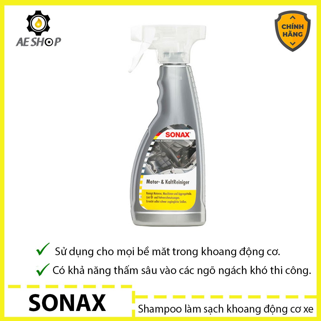 Vệ Sinh Khoang Máy Ô Tô Sonax Engine and Cold Cleaner 543200 500ml [Chính Hãng]