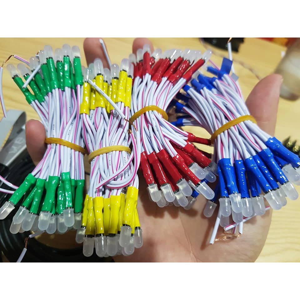 100 BÓNG LED RUỒI 5MM ĐIỆN ÁP 12V
