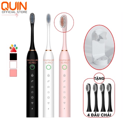 Bàn Chải Điện Máy Sóng Siêu Âm Công Nghệ Đức Tặng Kèm 4 Đầu Bàn Chải