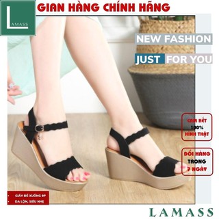 Giày đế xuồng💚giày nữ ,Giày cao gót 9 phân đế xuồng bản gợn sóng- LAZASHION