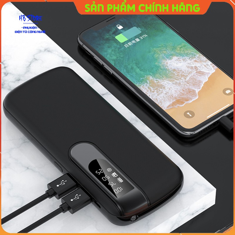 Sạc Dự Phòng 20000mah Sạc Nhanh 2 Cổng ra Backup Power L23 Báo phần Trăm Pin Tích hợp led Soi Sáng