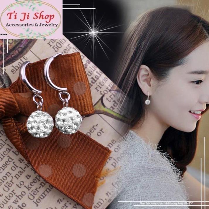 Bông tai inox nữ kiểu tòn ten trái châu