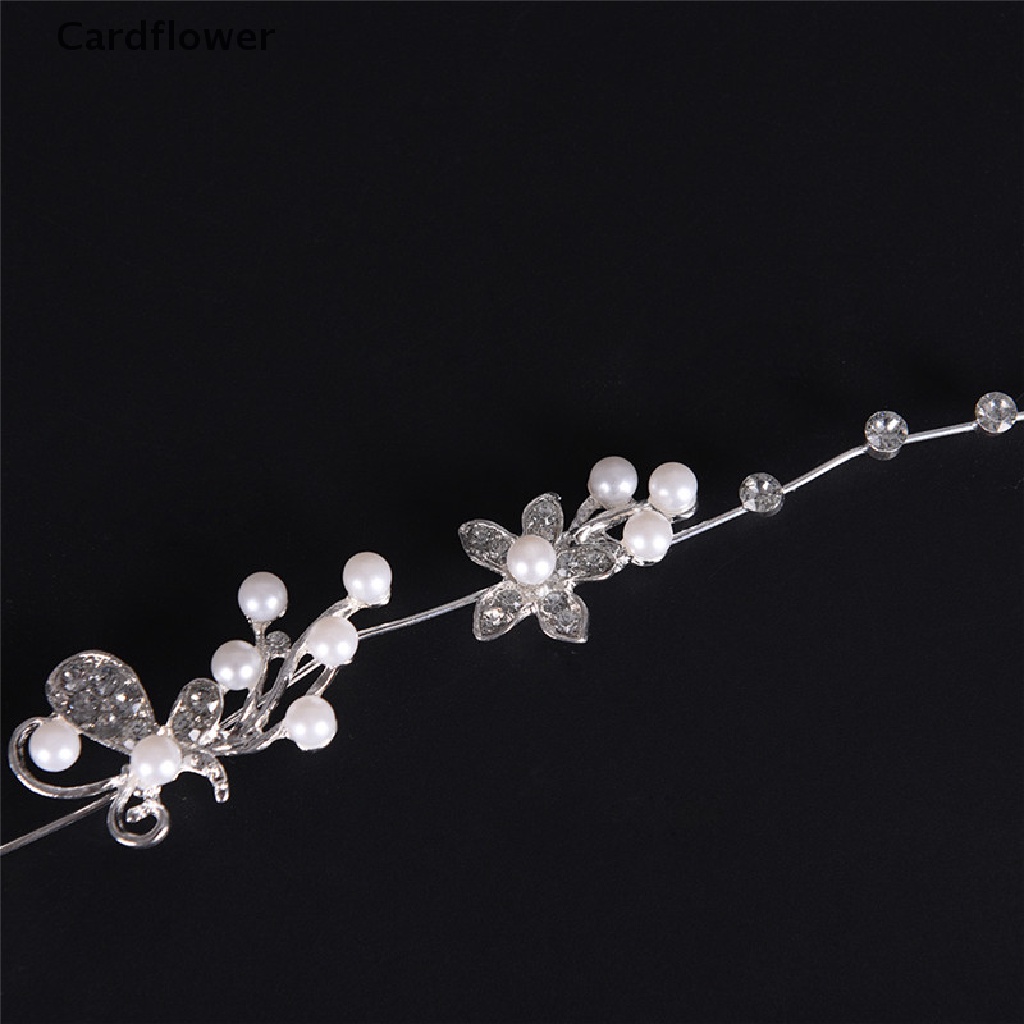 &lt; Cardflower &gt; Cài Tóc Đính Đá Pha Lê Và Ngọc Trai Màu Bạc Cho Cô Dâu Trong Tiệc Cưới