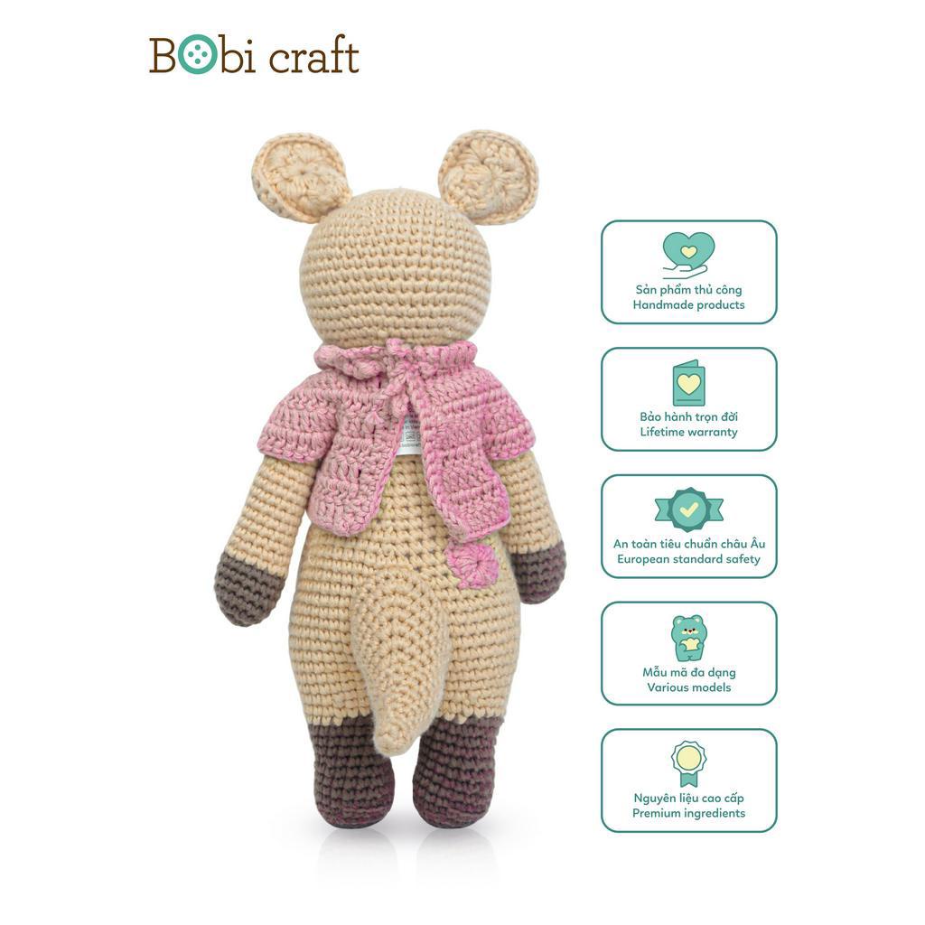 Thú bông len Bobi Craft - Kangaroo đứng M - Đồ chơi an toàn quà tặng bé