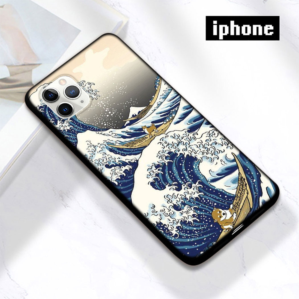 Ốp Điện Thoại Silicon Mềm Đen Hình Hokusai The Great Wave Cho Iphone 11 Pro Max 12 Mini Pro Xs Max Se 2020 Xc50