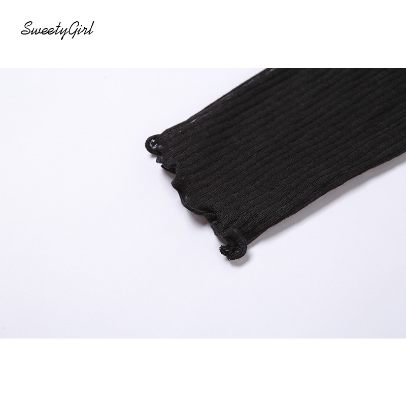 Áo thun ôm tay dài cổ bẻ màu trơn thời trang cho nữ