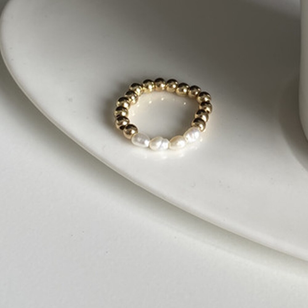 Nhẫn hở hình trái tim đính ngọc trai nhân tạo thời trang cho nữ