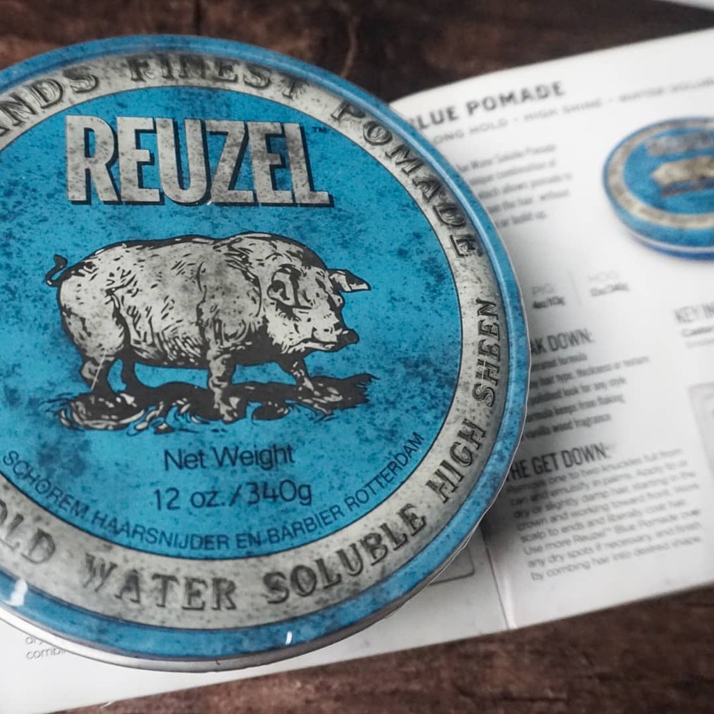 Tạo kiểu tóc Reuzel Blue Pomade - Reuzel heo xanh pomade | 35gram - 114gram - 340gram