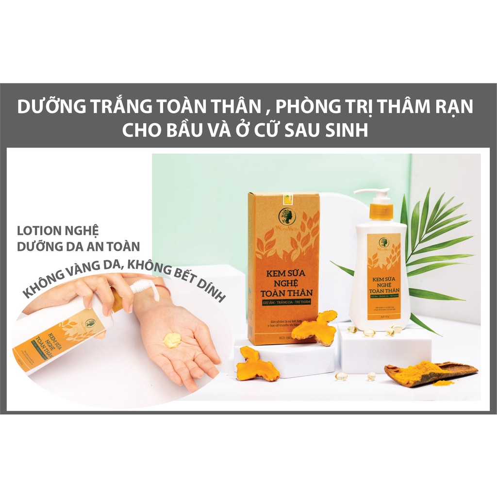 Kem dưỡng sáng da body từ nano nghệ cao cấp WonMom 180gr