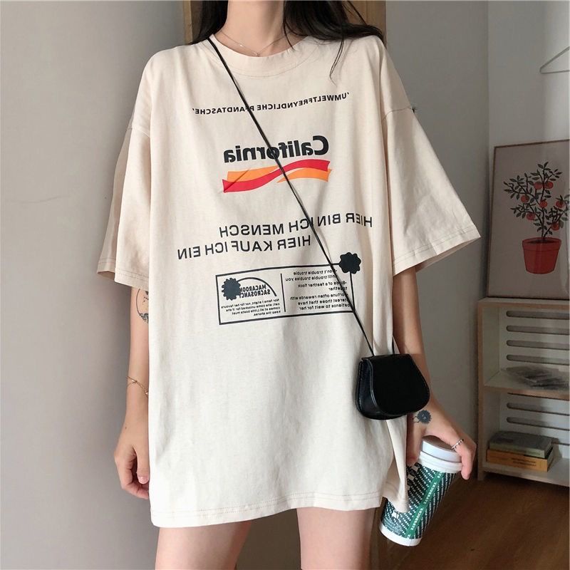 Áo Thun Ngắn Tay Dáng Rộng Phong Cách Harajuku Thời Trang Mùa Hè Mới Cho Nữ