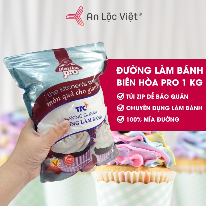 Gói 1kg Đường làm bánh Biên Hòa Pro Thượng hạng cho các Đầu bếp làm bánh chuyên nghiệp