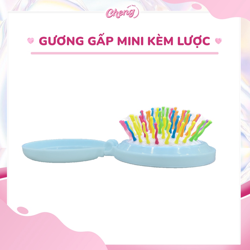 Gương Gấp Mini Kèm Lược Gỡ Rối Tóc Bỏ Túi | Chenglovehair, Chenglovehairs