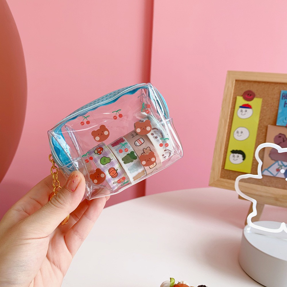 Ví mini trong suốt kèm móc khóa xinh xắn ulzzang