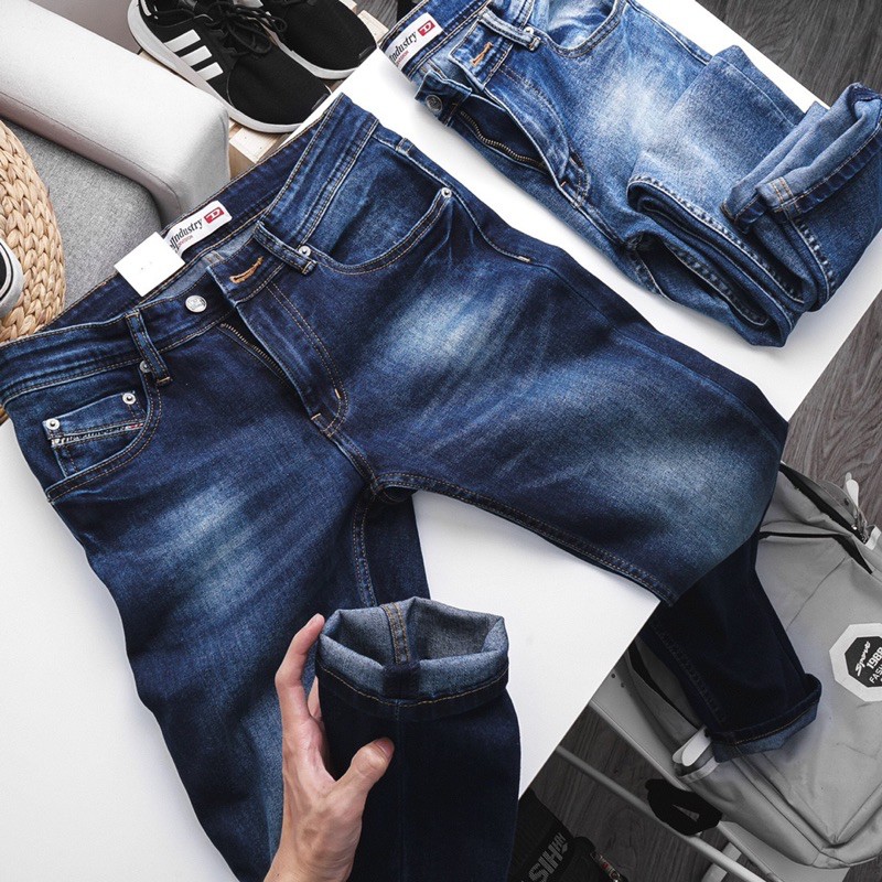 Quần jean nam co giãn ống suông cao cấp VNXK