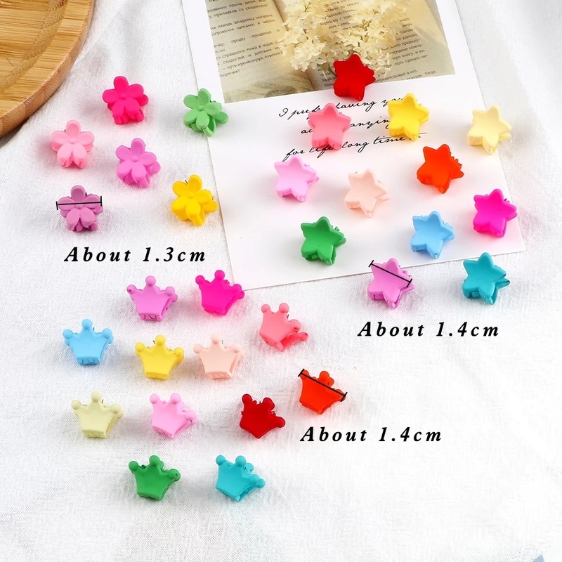 Set 50 Kẹp Tóc Hình Hoa Mini Nhiều Màu Sắc Ngọt Ngào Đơn Giản Thời Trang Cho Bé Gái