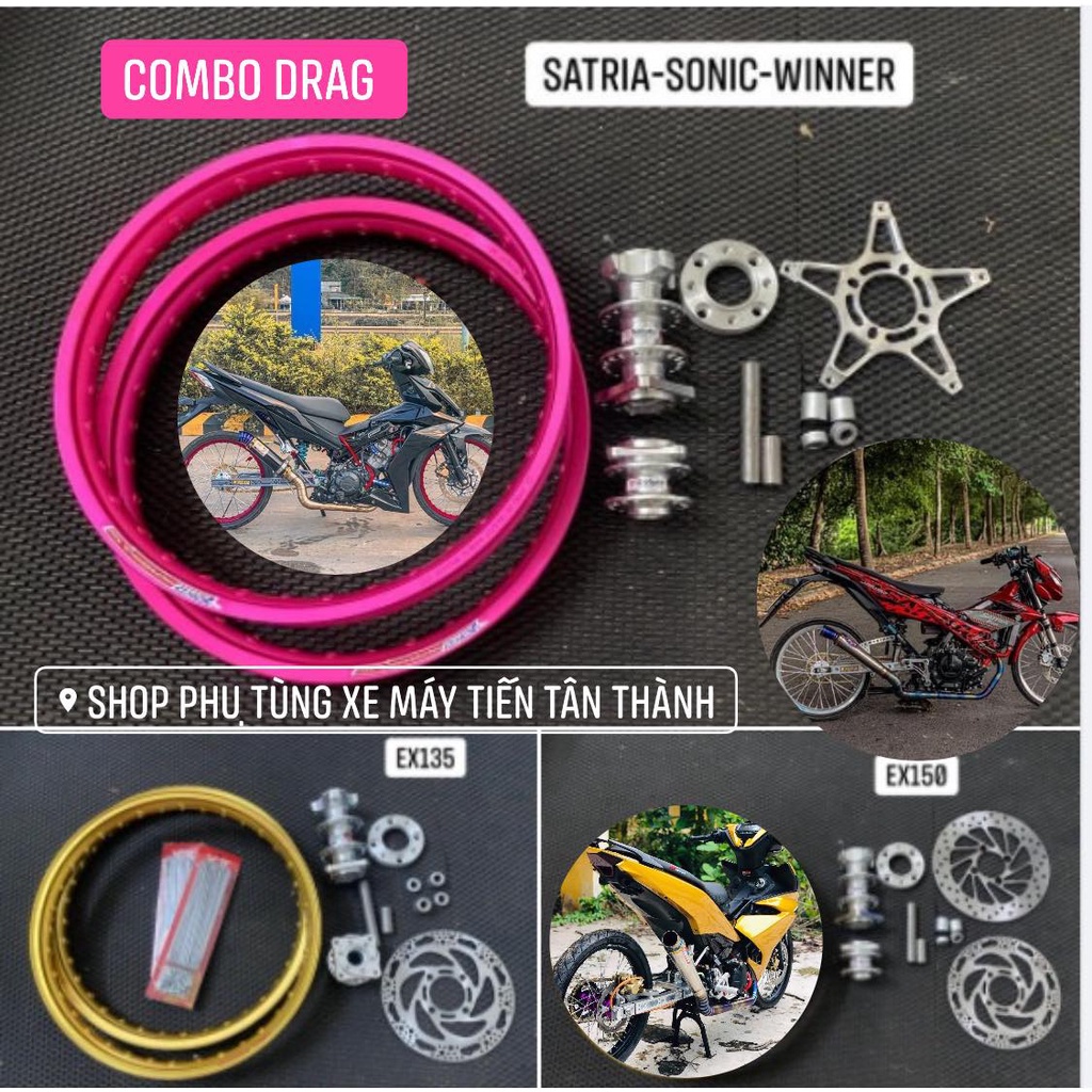 FULL BỘ ĐÙM DRAG + CĂM + NIỀNG NHÔM YOKO xe WINNER - SONIC - EXCITER - RAIDER SATRIA