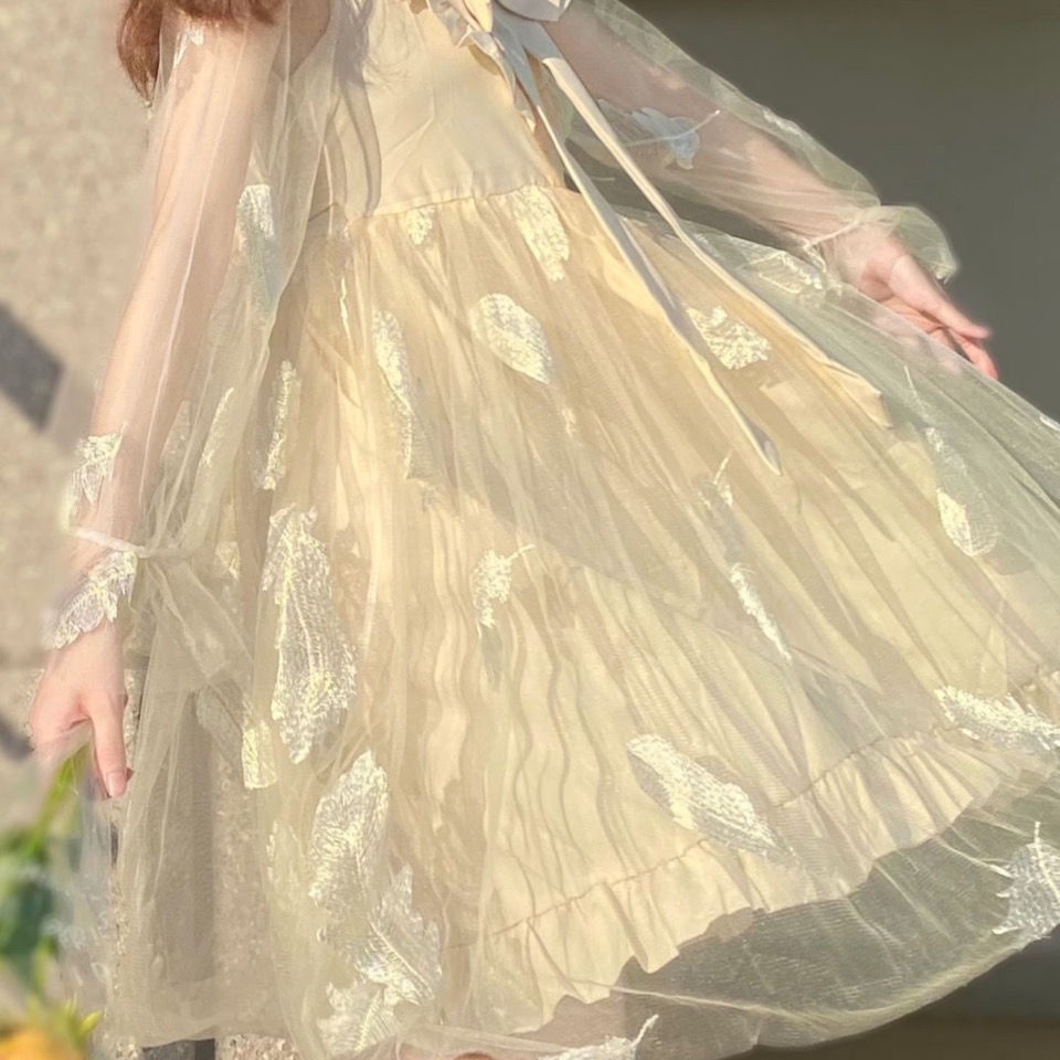 Đầm Tay Dài Kiểu Lolita Mềm Mại Cho Bé Gái