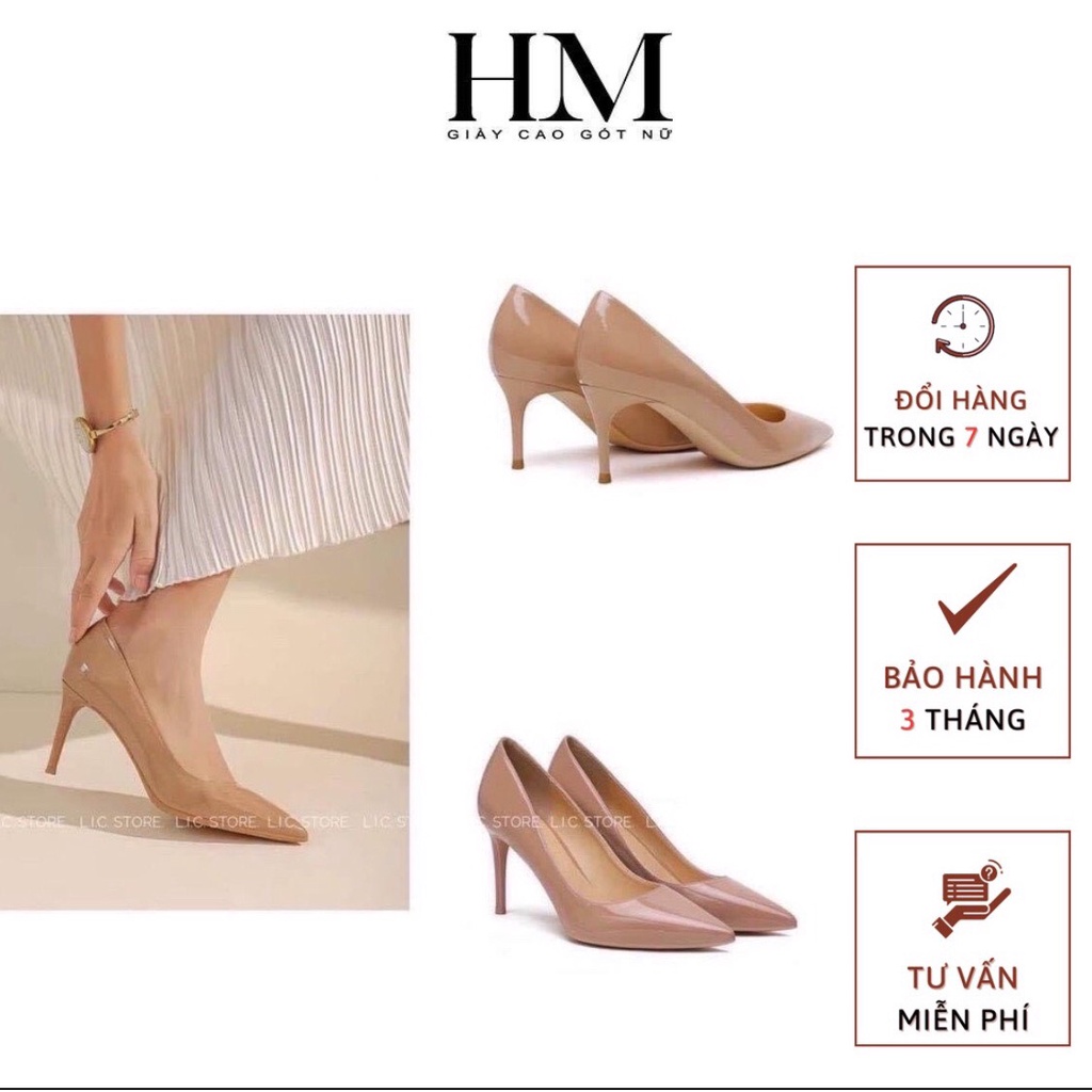 Giày cao gót nữ 7 phân màu đen giá rẻ