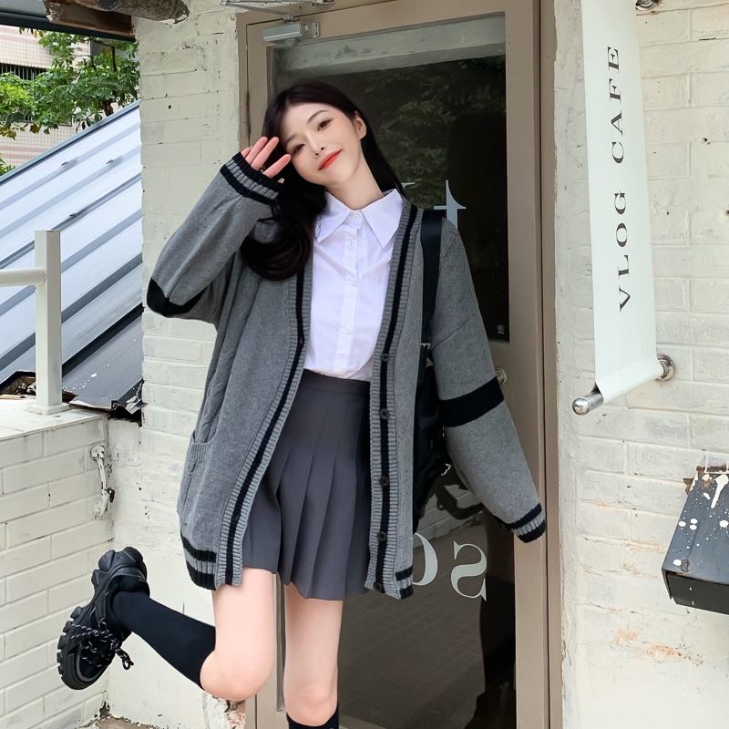 Áo Khoác Cardigan Dệt Kim Tay Dài Dáng Rộng Phong Cách Retro Hàn Quốc Thời Trang Cho Nữ | BigBuy360 - bigbuy360.vn