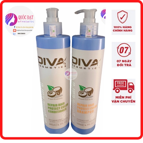 Cặp dầu gội xả diva chính hãng công ty 750ml date dập chìm