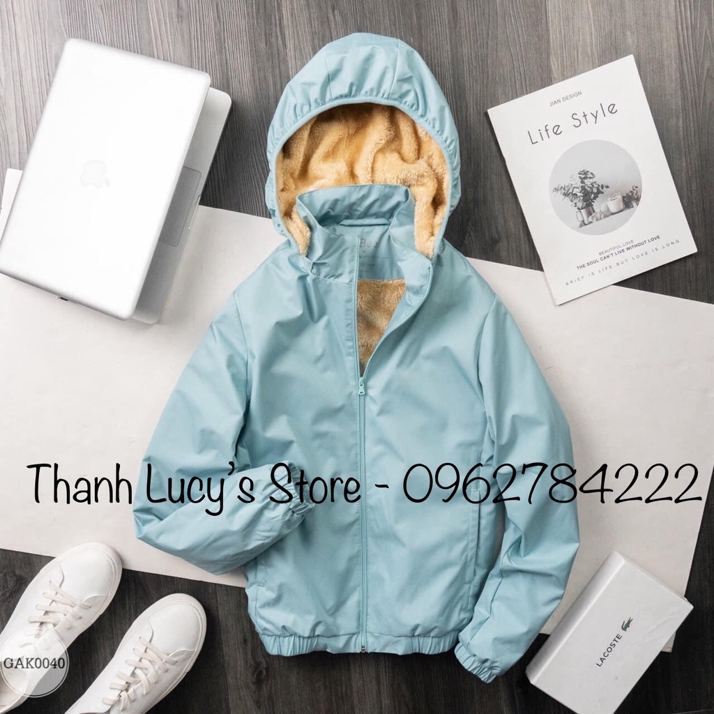 Áo khoác gió nữ lót lông cừu cao cấp, chắn gió, chống thấm nước, tiện dụng dễ mặc