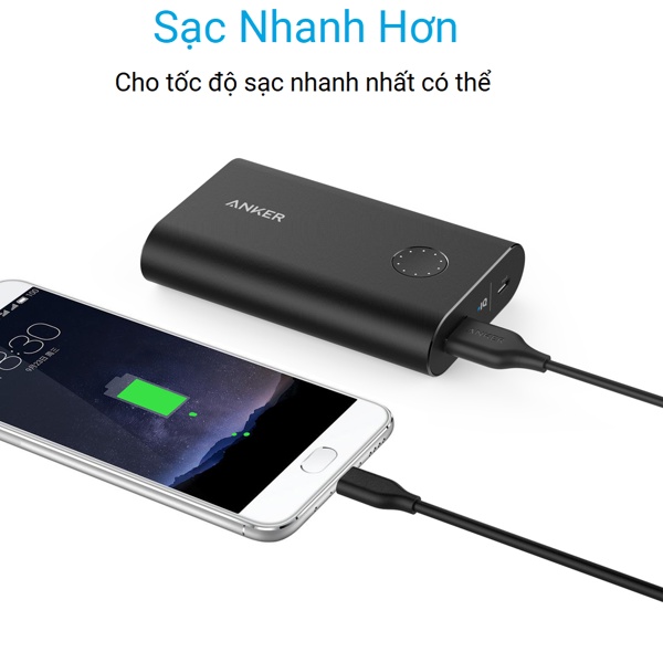 Cáp Anker PowerLine USB 3.0 ra USB-C - Dài 0.9m - A8163 - Cáp sạc nhanh Anker siêu bền MacBook/ Nokia/ Nexus/ Samsung...