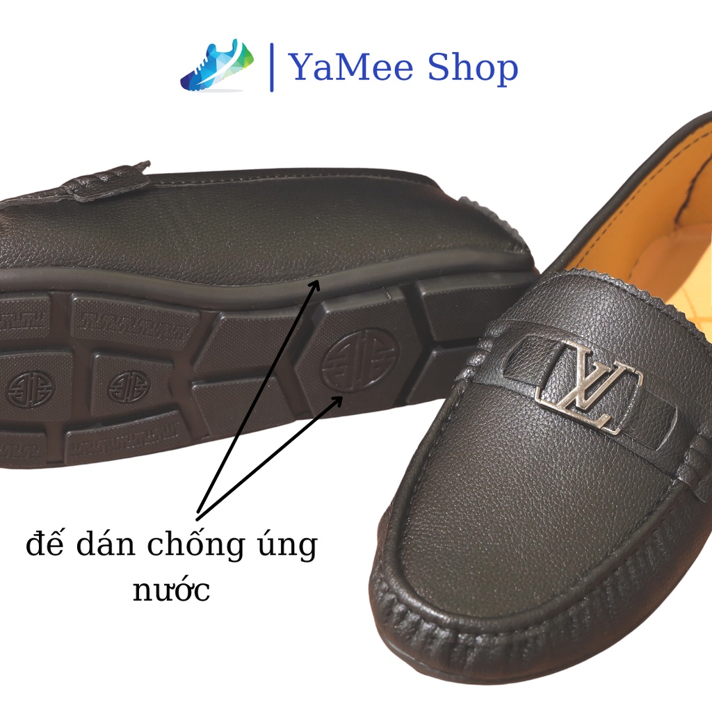 Giày lười nam da trơn, đế liền chống thấm-LD01