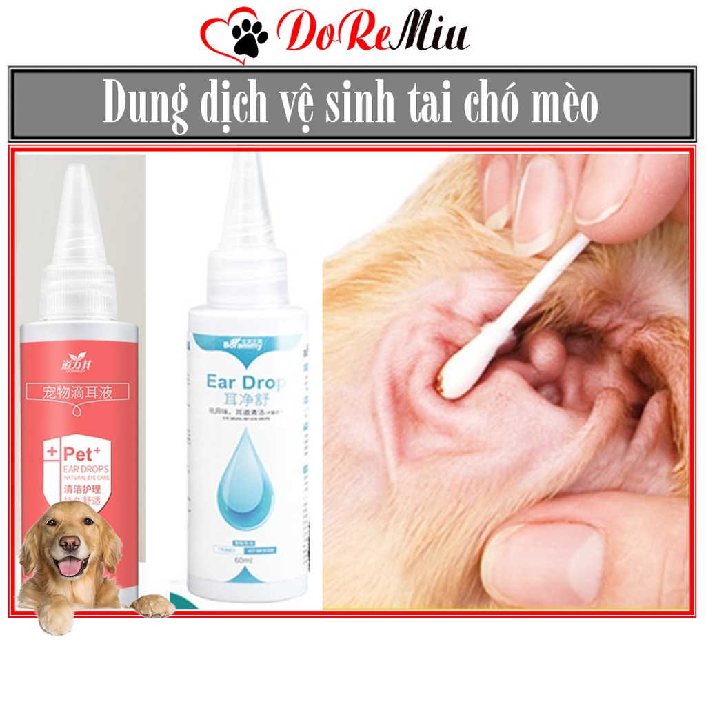 Doremiu- (60ml) Dung dịch vệ sinh tai mắt chó mèo tránh thối tai khử mùi hôi tai định kỳ