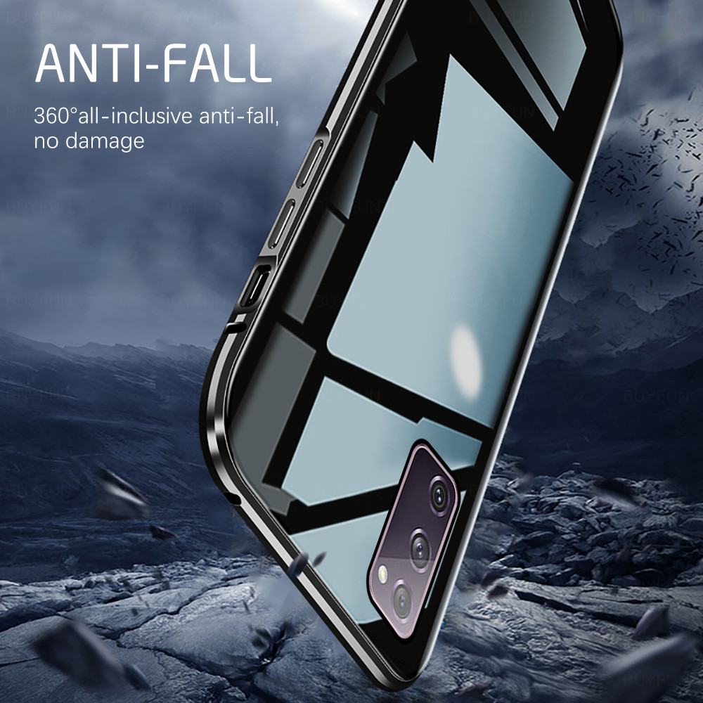 Ốp Điện Thoại Kính Cường Lực Hai Mặt HD Khung Kim Loại Hít Nam Châm Cho Samsung S22 Plus Ultra A13 A33 A73