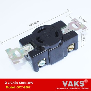 Ổ Cắm Điện Locking 1 Pha 3 Chấu Khóa 30A - OC7-2607 - Dùng Trong Ngành May