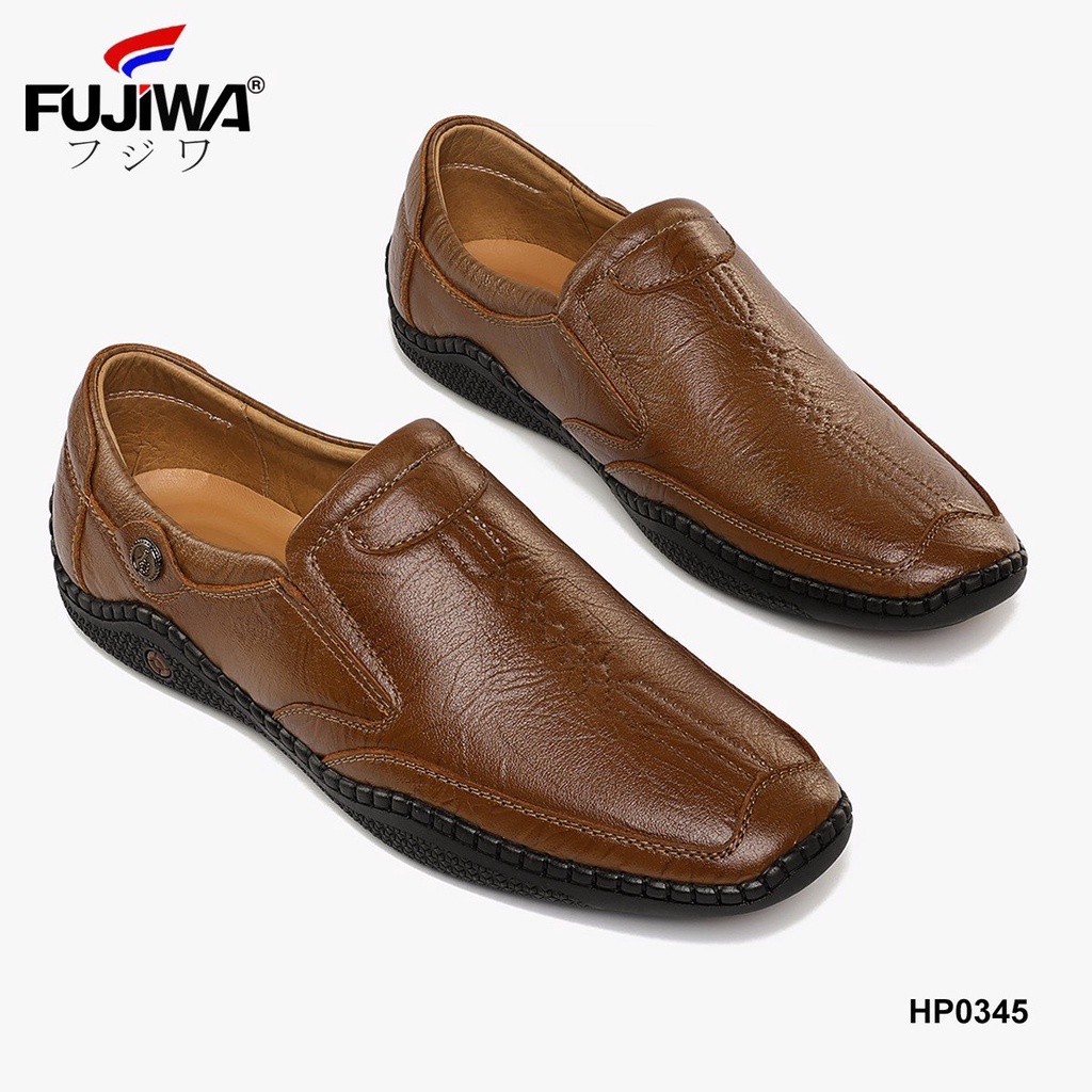 Giày Lười Nam Da Bò FUJIWA - HP0345. Da Bò Thật Cao Cấp, Đế Cao Su. Form Giày Chuẩn Size. Size:  38, 39, 40, 41, 42, 43