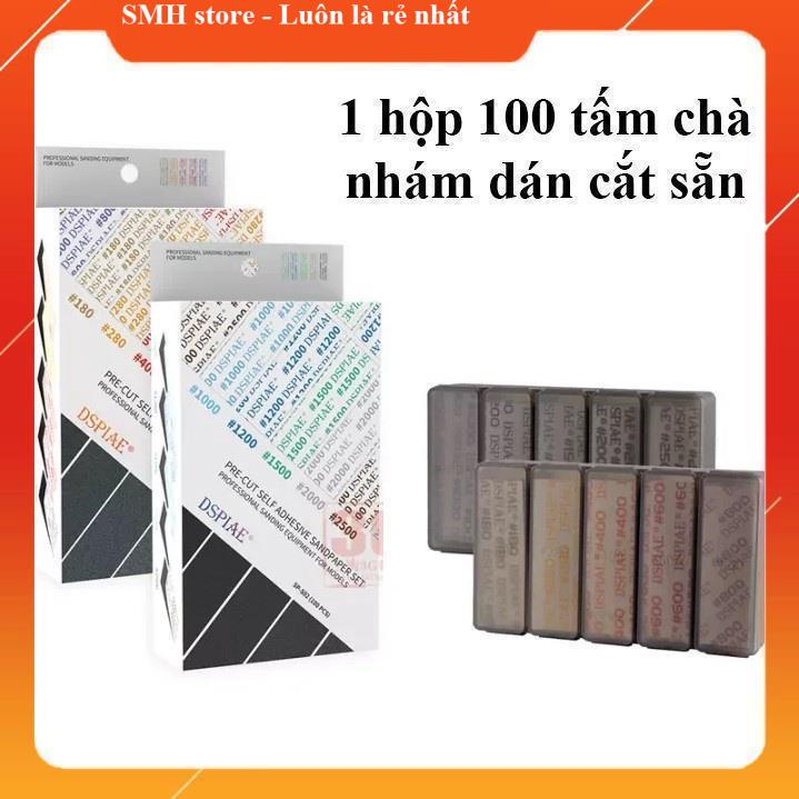Bộ Sét nhám dán sẵn cao cấp dspiae SP-S01, SP-S02. 1 hộp 100 cái - NHÀ PHÂN PHỐI CHÍNH HÃNG.
