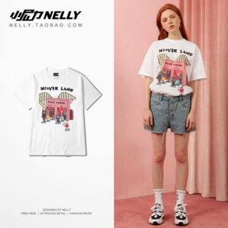 [Có sẵn] Áo Nelly màu trắng in hình hồng