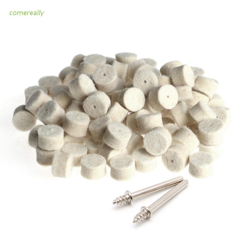 Bộ 100 Bông Len Đánh Bóng 13mm + 2 Đầu Mài