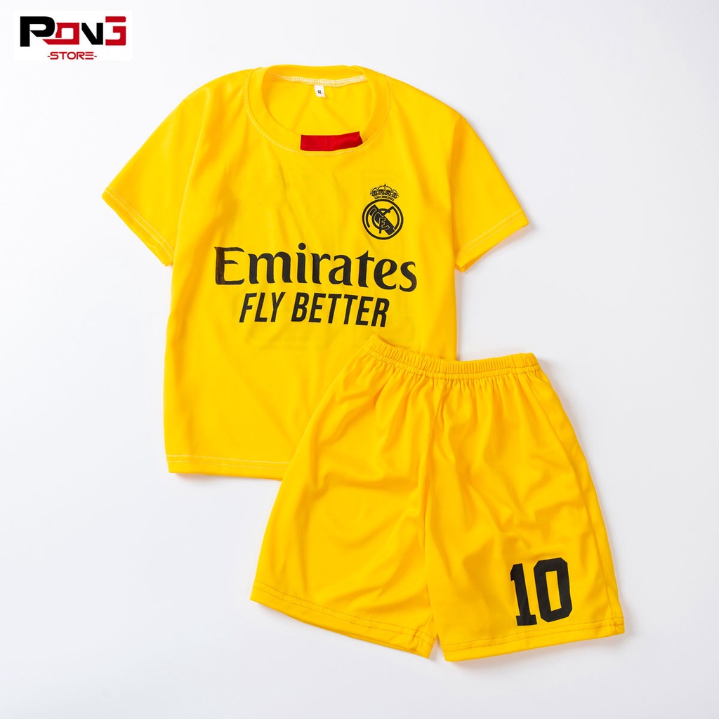Bộ quần áo bóng đá trẻ em nam,nữ CLB Real Madrid  chất thun lạnh  cho các bé từ 2 đến 15 tuổi của Pong__store