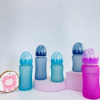 Bình sữa thủy tinh báo nóng bọc silicone Everyday, an toàn, không mùi,dung tích 150,250ml