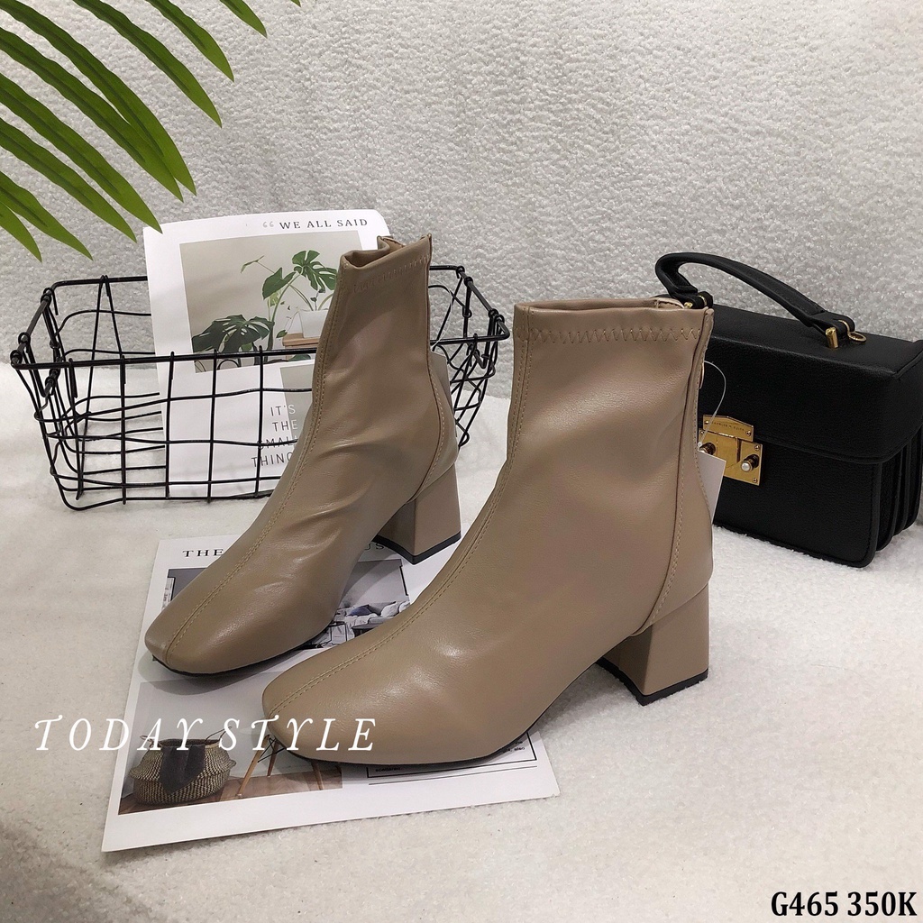 Giày boot nữ cổ thấp 5p Today Style chất da mềm G465