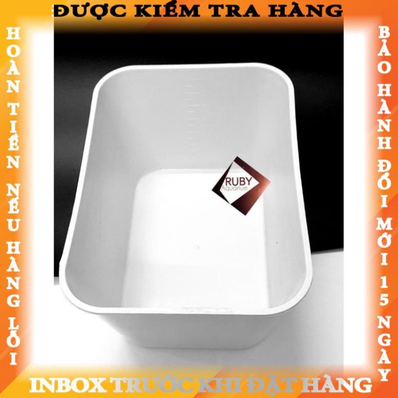 Khay Nhựa Nuôi Cá, Thùng Kem Nuôi Cá 7 Lít Màu Trắng lengany