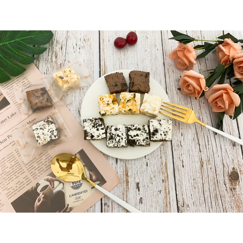 Bánh bông lan giòn Cookie 3 Vị Gồm Oreo-Cacao Brownie-Rong biển chà bông Yakiss Túi Giấy Xinh 118g