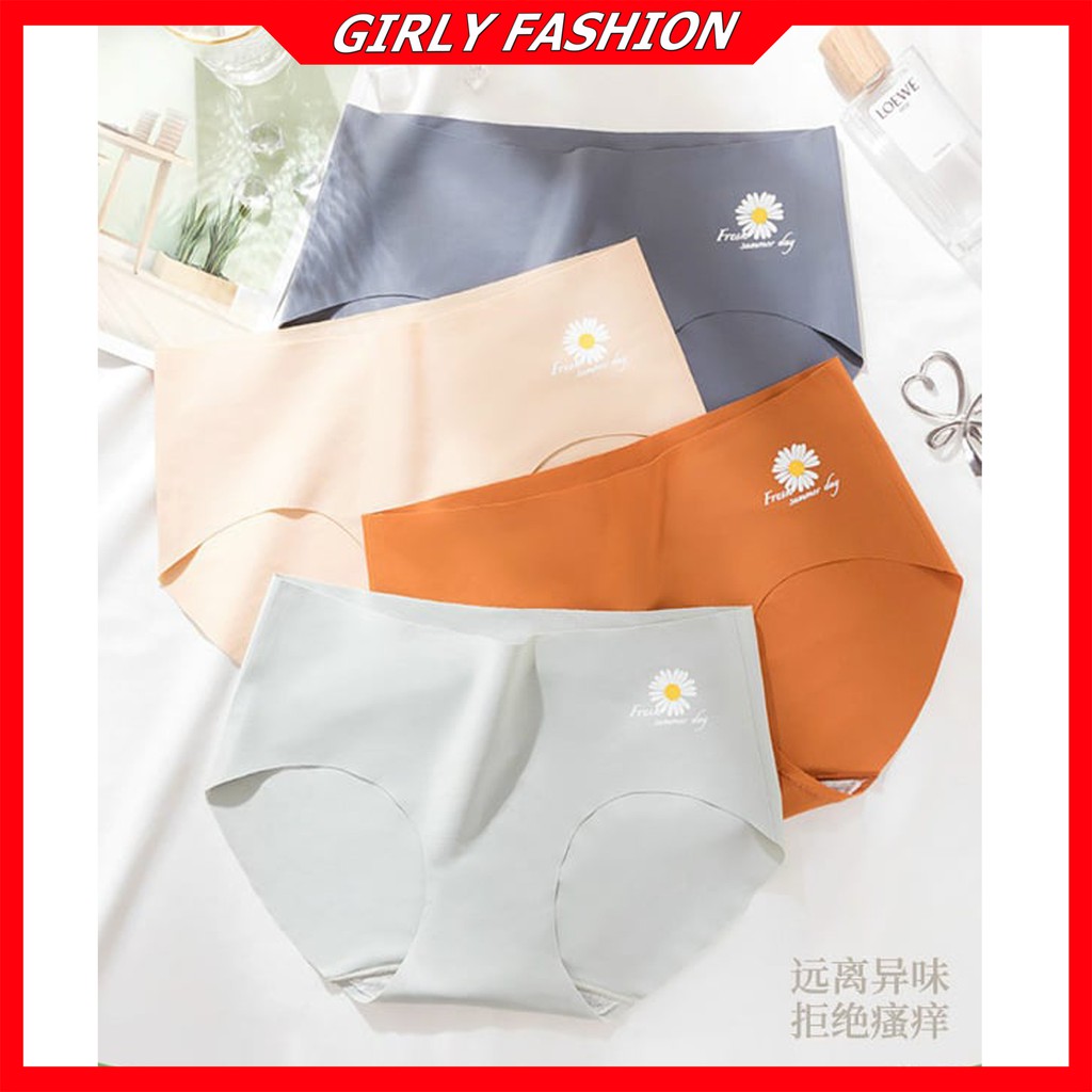 Quần Lót Nữ, Quần lót su hoa cúc lót Cotton Kháng Khuẩn Không Đường May Siêu Đẹp