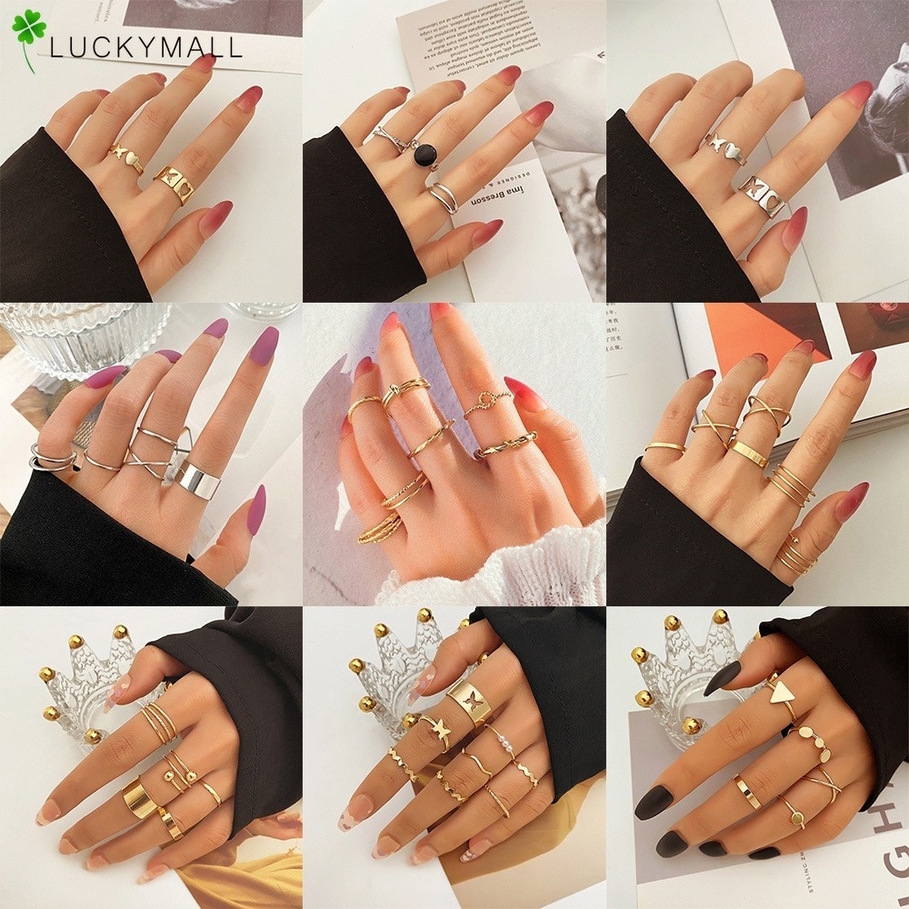 Bộ Nhẫn Thời Trang Có Thể Điều Chỉnh Kích Cỡ Dành Cho Nữ