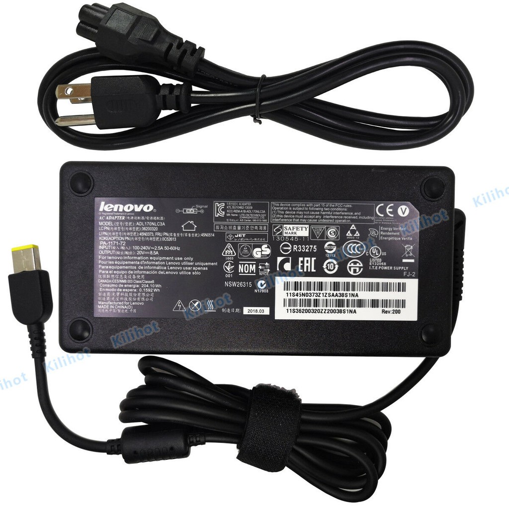 Sạc Laptop Lenovo P50 Y50-70 P71 Y700 R720 ( 20V 8.5A 170W ) ADL170NLC3A ADL170NLC2A