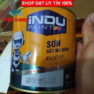 Sơn sắt mạ kẽm INDU 800ml màu Đen Mờ Z 71, bám dính siêu tốt, bền màu - Chính Hãng