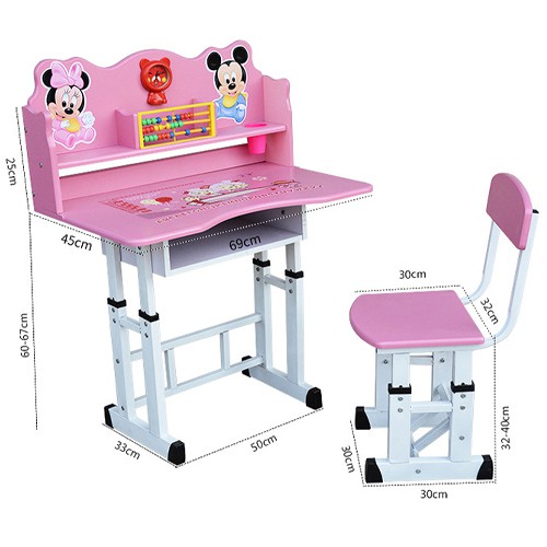 Bàn Học Sinh Có Giá Sách Nhỏ Thiết Kế Thông Minh, Mặt Bàn Gỗ Chân Thép Chắc Chắn, Điều Chỉnh Cao Thấp ..( Có 3 Màu ) | BigBuy360 - bigbuy360.vn