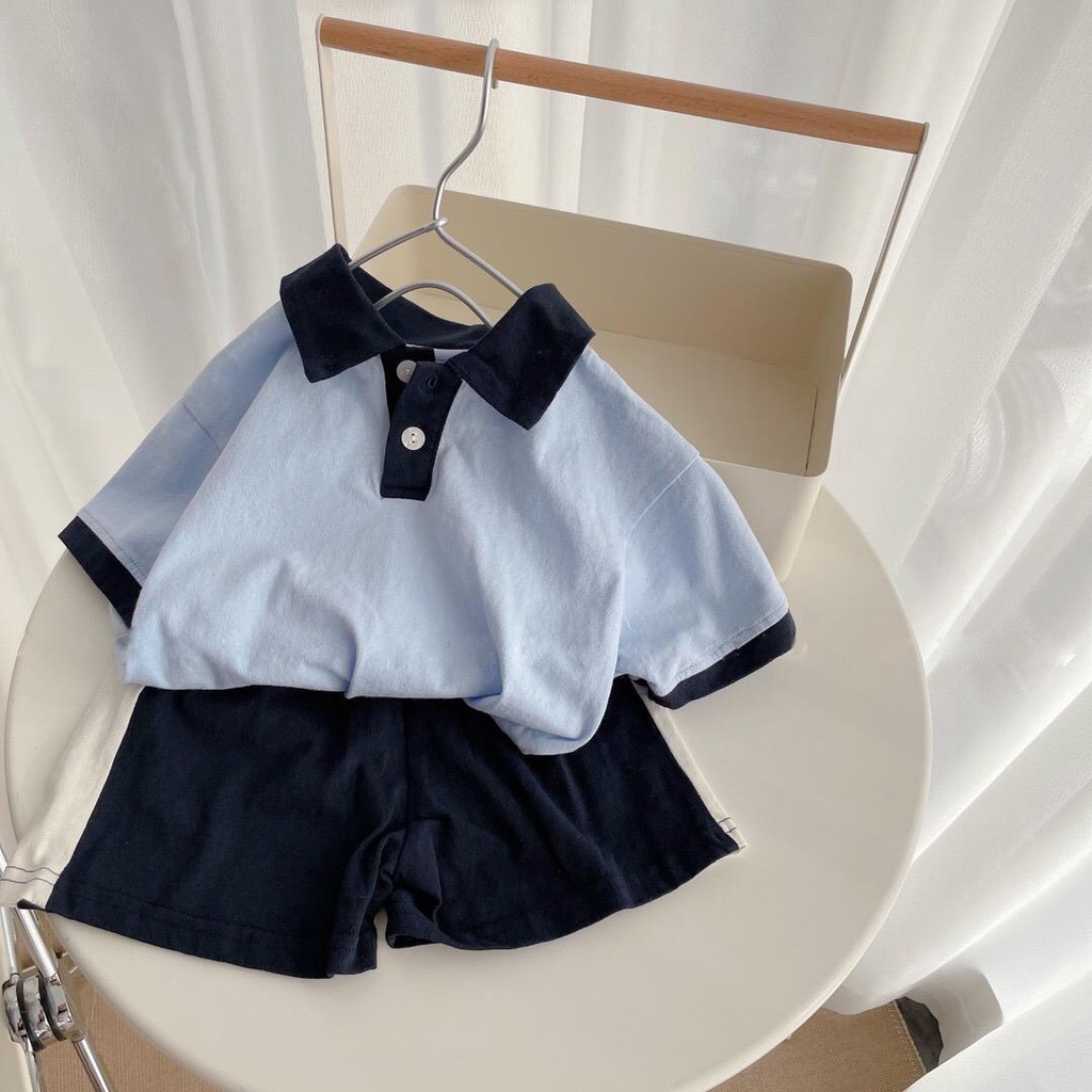 Set áo thun ngắn tay + quần short phong cách Hàn Quốc dành cho bé gái